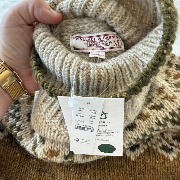J.Crew Wallace & Barnes Fair Isle Donegal Turtleneck Sweater - Picture 3 of 3